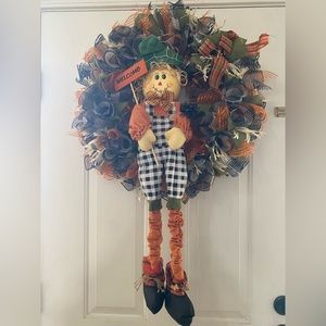 Handmade fall scarecrow wreath